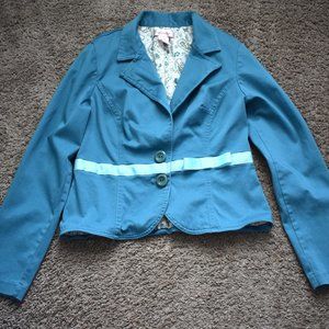 Xhilaration Blue Blazer with Bow Size Med. Juniors